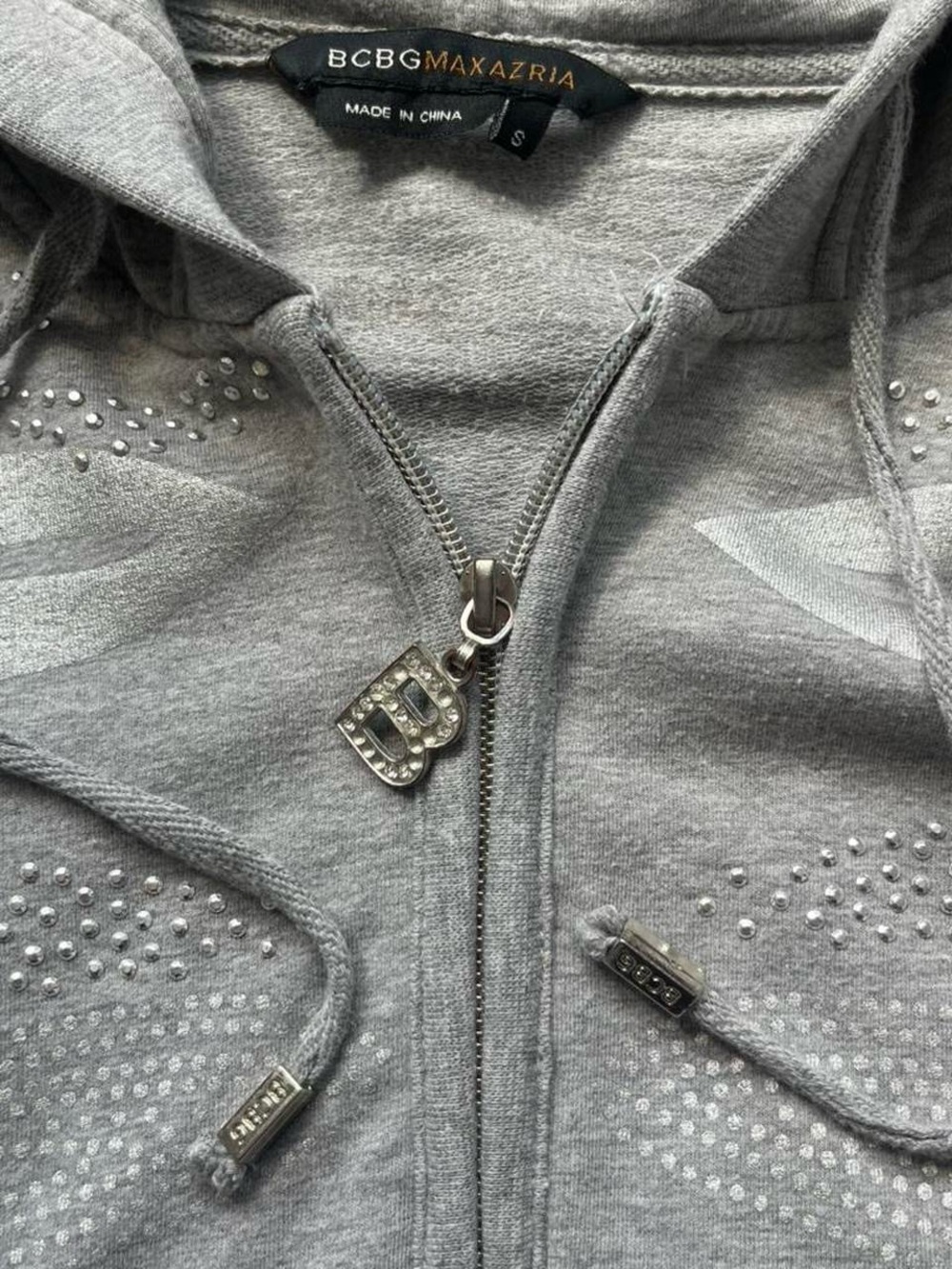 bcbg rhinestone blinged out y2k vintage zip up - Picture 3 of 4
